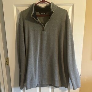 Lands' End Gray Zip Up Sweater with Knit Texture
